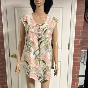 Tropical Print Women's Sleeveless Top